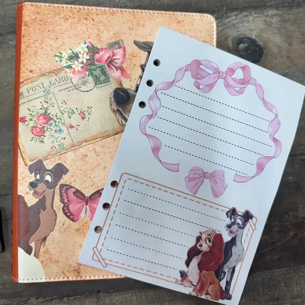Lady & the Tramp A5 Binder w/ matching paper and tote bag.